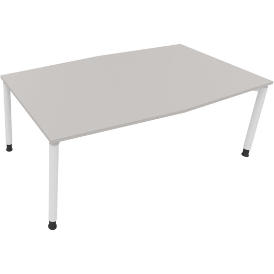 Konferenztisch communication 2.000 x 680-820 x 1.000/1.100 mm (B x H x T) Holz Farbe der Tischplatte: lichtgrau