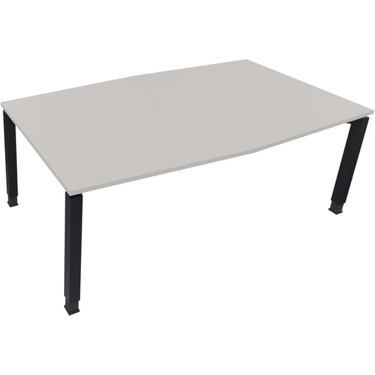 Konferenztisch communication 2.000 x 680-820 x 1.000/1.100 mm (B x H x T) Holz Farbe der Tischplatte: lichtgrau