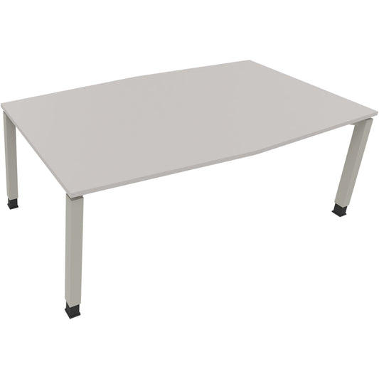 Konferenztisch communication 2.000 x 680-820 x 1.000/1.100 mm (B x H x T) Holz Farbe der Tischplatte: lichtgrau