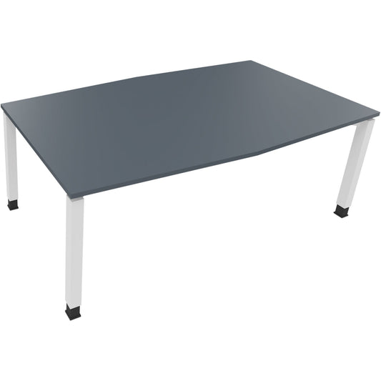 Konferenztisch communication 2.000 x 680-820 x 1.000/1.100 mm (B x H x T) Holz Farbe der Tischplatte: lavagrau