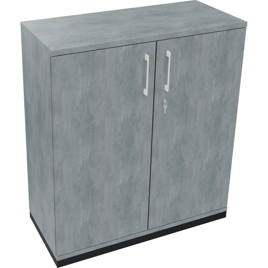 Flügeltürenschrank endless 1.000 x 1.133 x 442 mm (B x H x T) 2 Fachböden Holz Farbe: beton hell anthrazit metallic