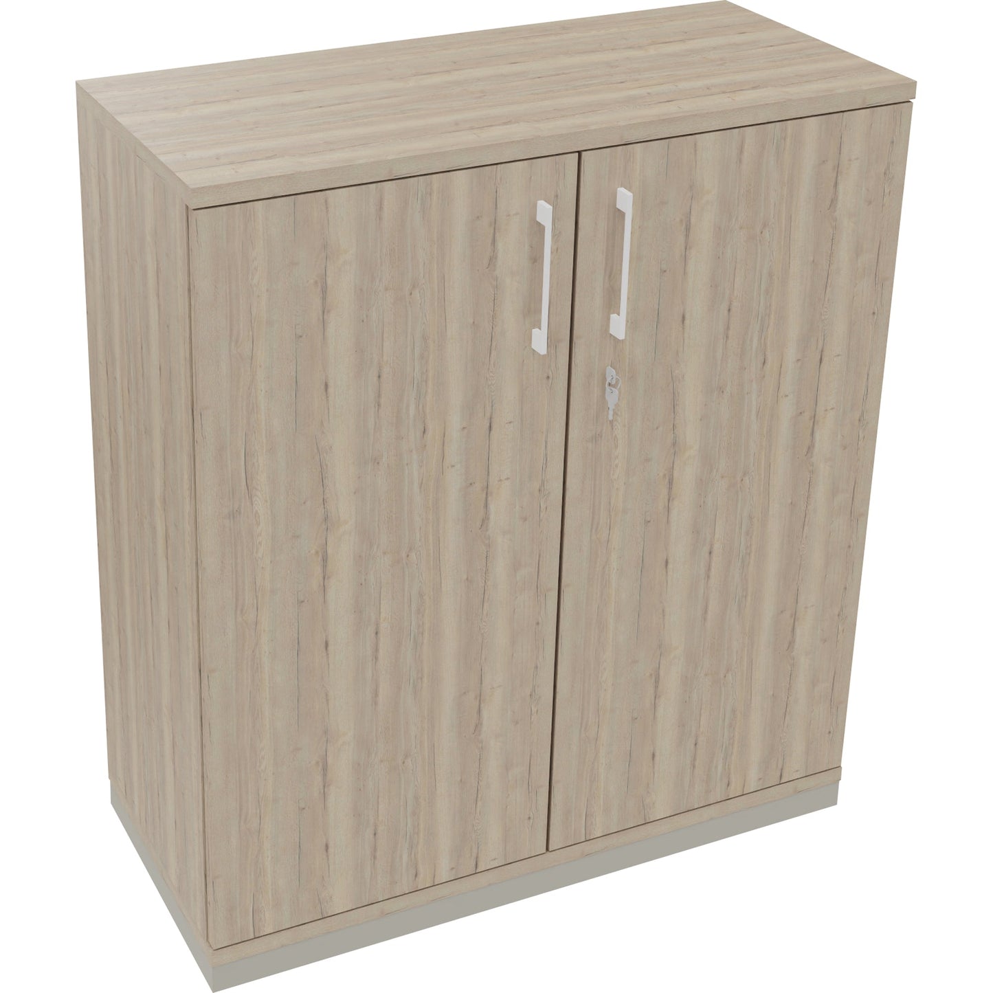 Flügeltürenschrank endless 1.000 x 1.133 x 442 mm (B x H x T) 2 Fachböden Holz Farbe: eiche natur silberaluminium
