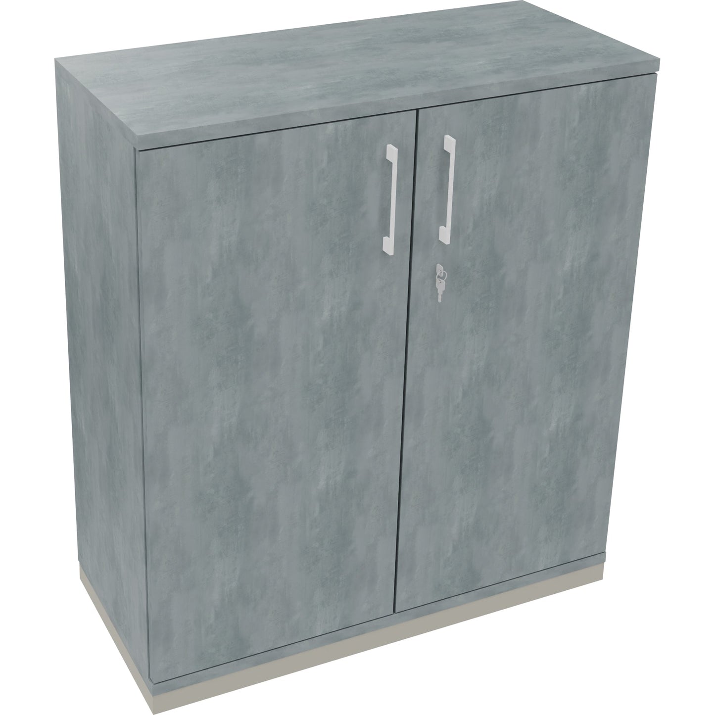 Flügeltürenschrank endless 1.000 x 1.133 x 442 mm (B x H x T) 2 Fachböden Holz Farbe: beton hell silberaluminium