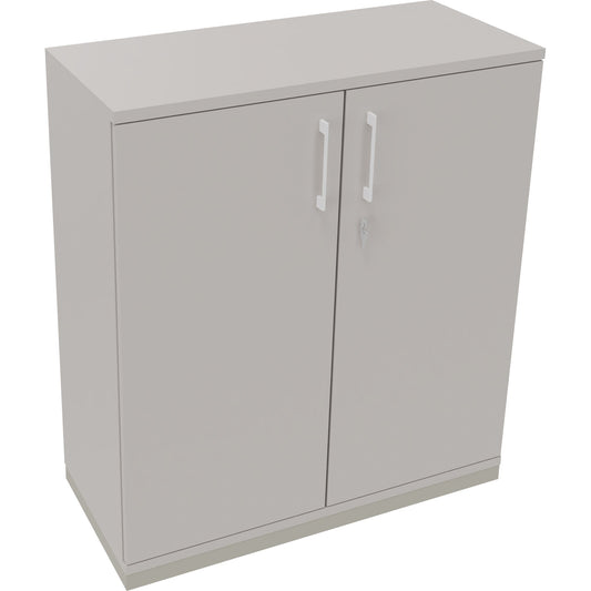 Flügeltürenschrank endless 1.000 x 1.133 x 442 mm (B x H x T) 2 Fachböden Holz Farbe: lichtgrau silberaluminium