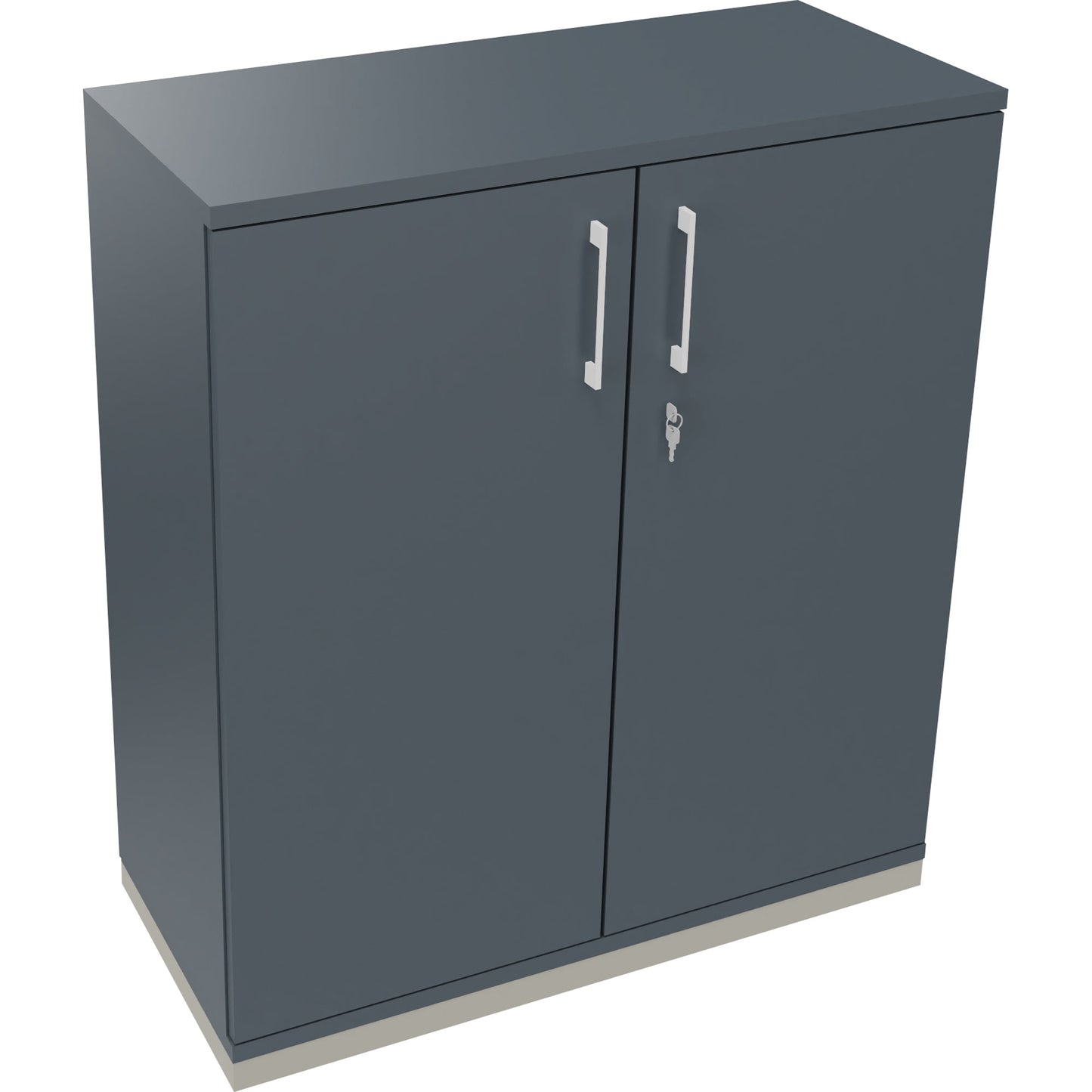 Flügeltürenschrank endless 1.000 x 1.133 x 442 mm (B x H x T) 2 Fachböden Holz Farbe: lavagrau silberaluminium
