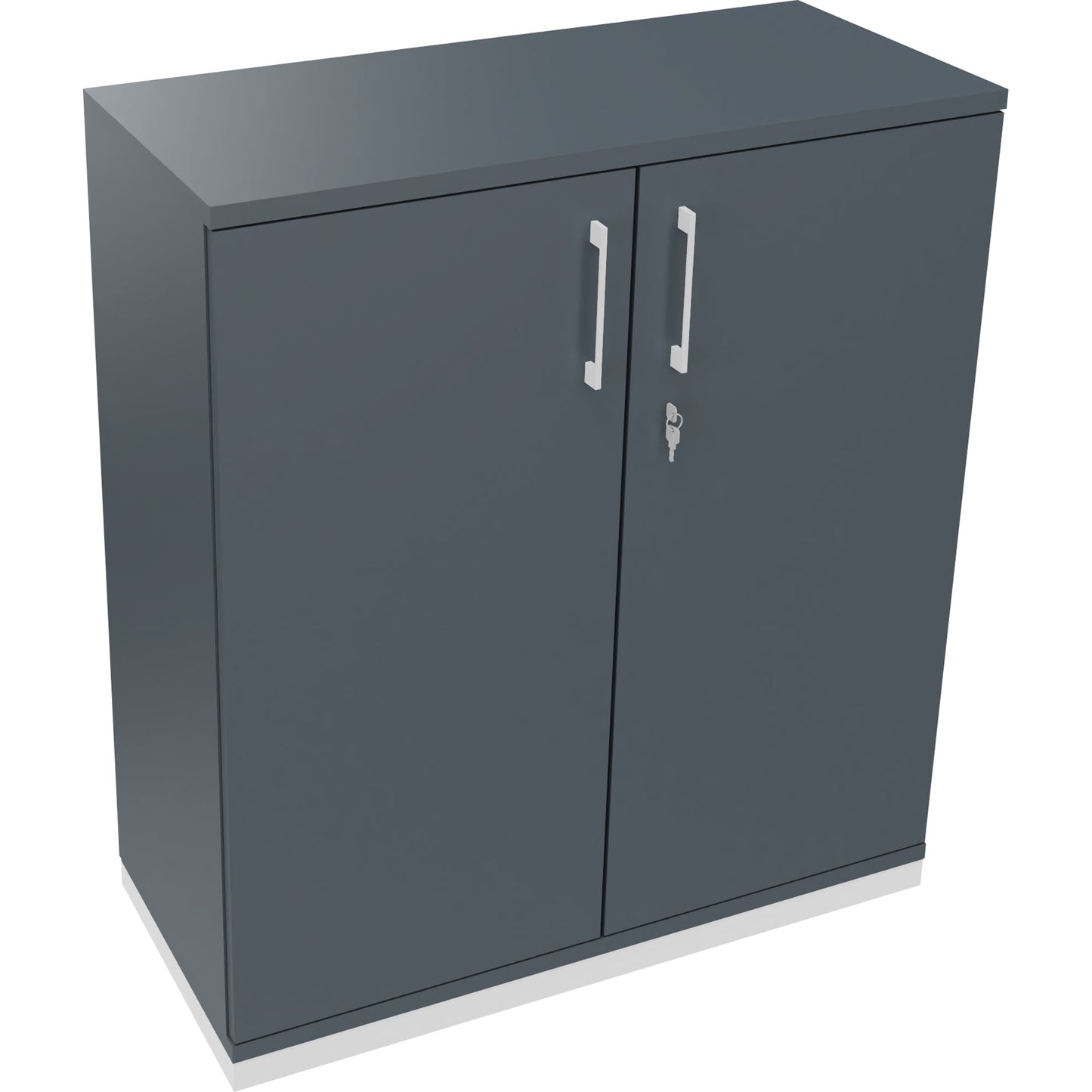 Flügeltürenschrank endless 1.000 x 1.133 x 442 mm (B x H x T) 2 Fachböden Holz Farbe: lavagrau verkehrsweiß
