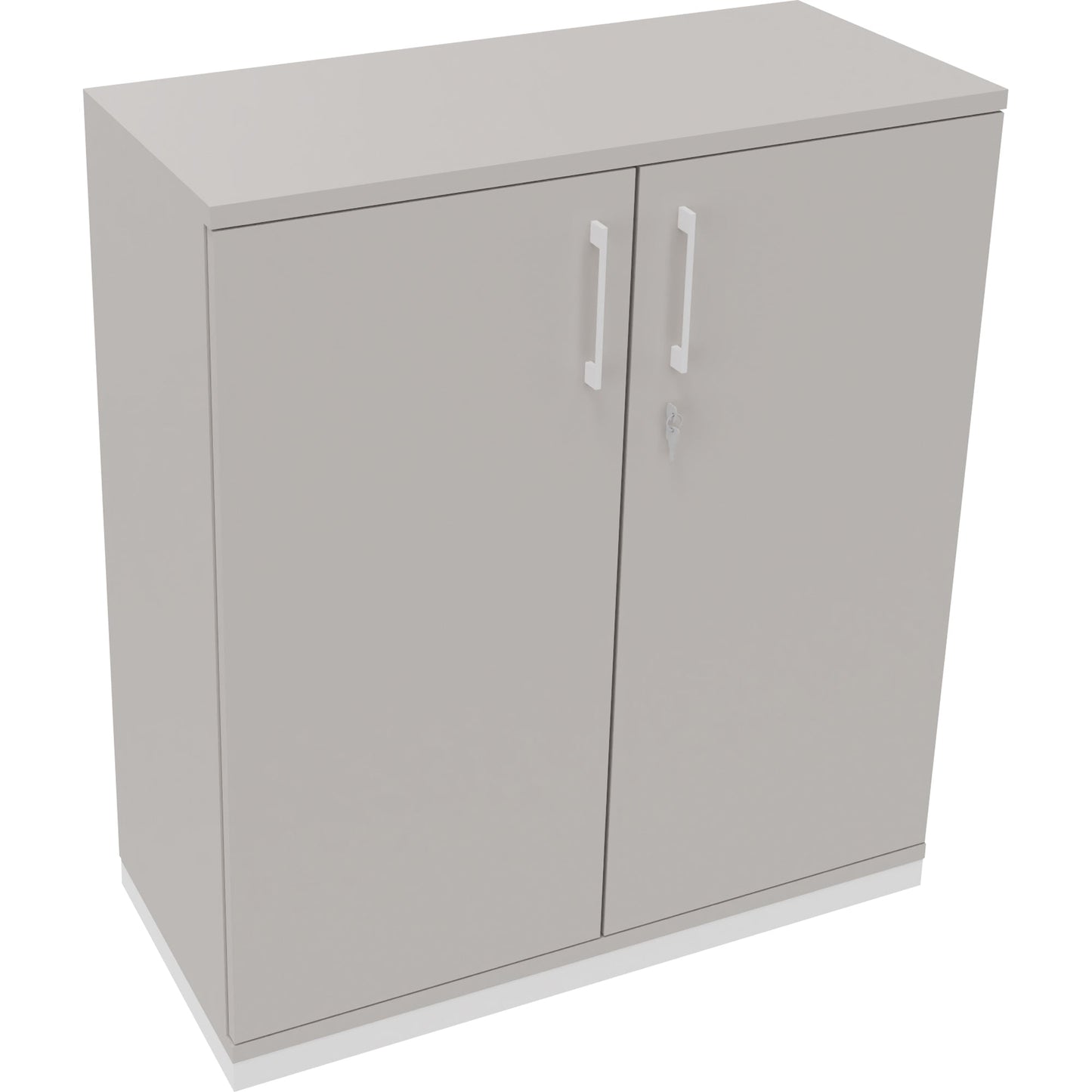 Flügeltürenschrank endless 1.000 x 1.133 x 442 mm (B x H x T) 2 Fachböden Holz Farbe: lichtgrau verkehrsweiß