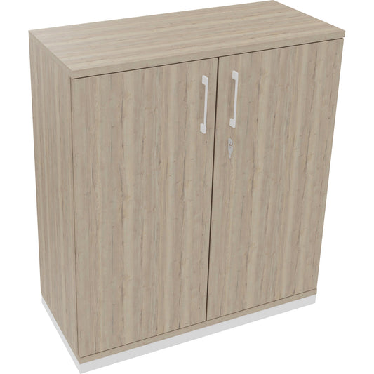 Flügeltürenschrank endless 1.000 x 1.133 x 442 mm (B x H x T) 2 Fachböden Holz Farbe: eiche natur verkehrsweiß