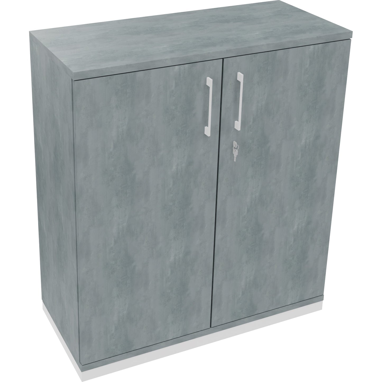 Flügeltürenschrank endless 1.000 x 1.133 x 442 mm (B x H x T) 2 Fachböden Holz Farbe: beton hell verkehrsweiß