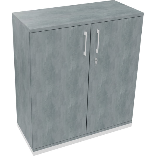 Flügeltürenschrank endless 1.000 x 1.133 x 442 mm (B x H x T) 2 Fachböden Holz Farbe: beton hell verkehrsweiß