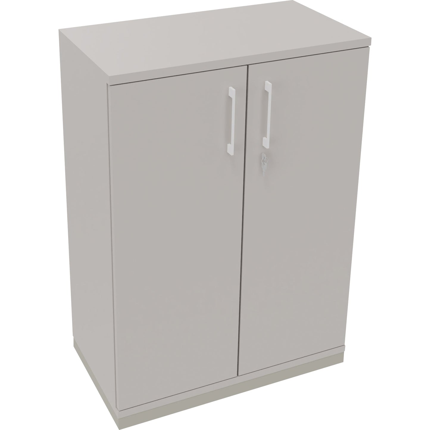 Flügeltürenschrank endless 800 x 1.133 x 442 mm (B x H x T) 2 Fachböden Holz Farbe: lichtgrau silberaluminium