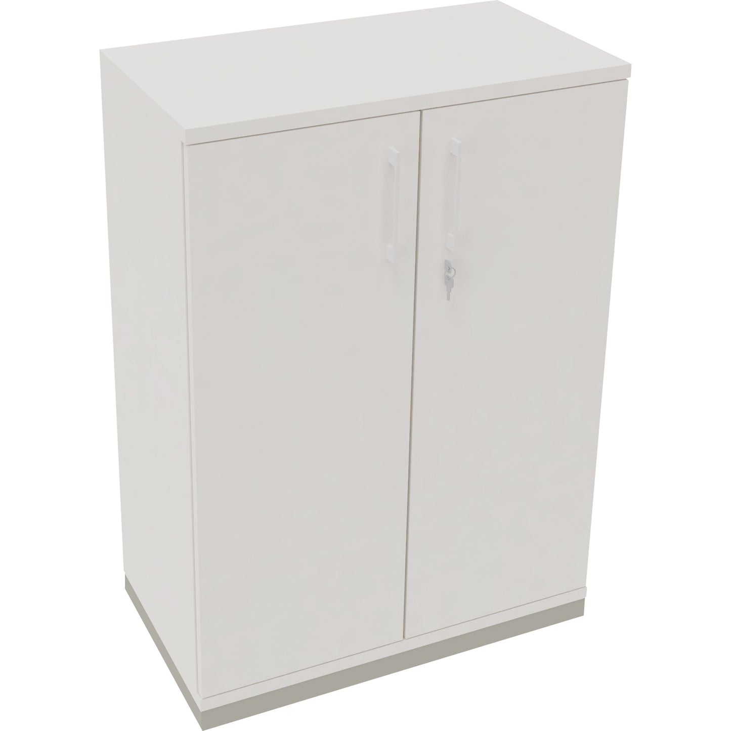 Flügeltürenschrank endless 800 x 1.133 x 442 mm (B x H x T) 2 Fachböden Holz Farbe: diamant weiß silberaluminium