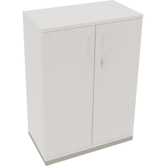 Flügeltürenschrank endless 800 x 1.133 x 442 mm (B x H x T) 2 Fachböden Holz Farbe: diamant weiß silberaluminium