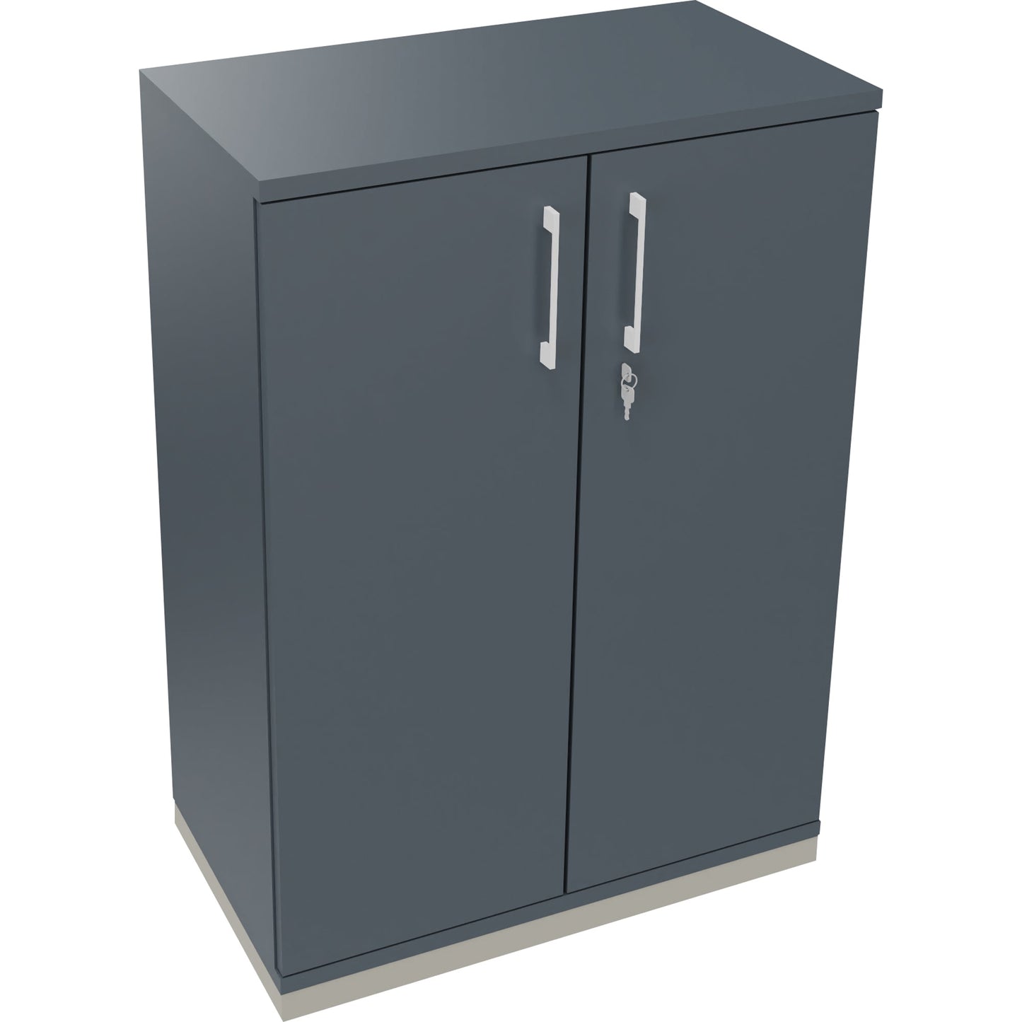 Flügeltürenschrank endless 800 x 1.133 x 442 mm (B x H x T) 2 Fachböden Holz Farbe: lavagrau silberaluminium