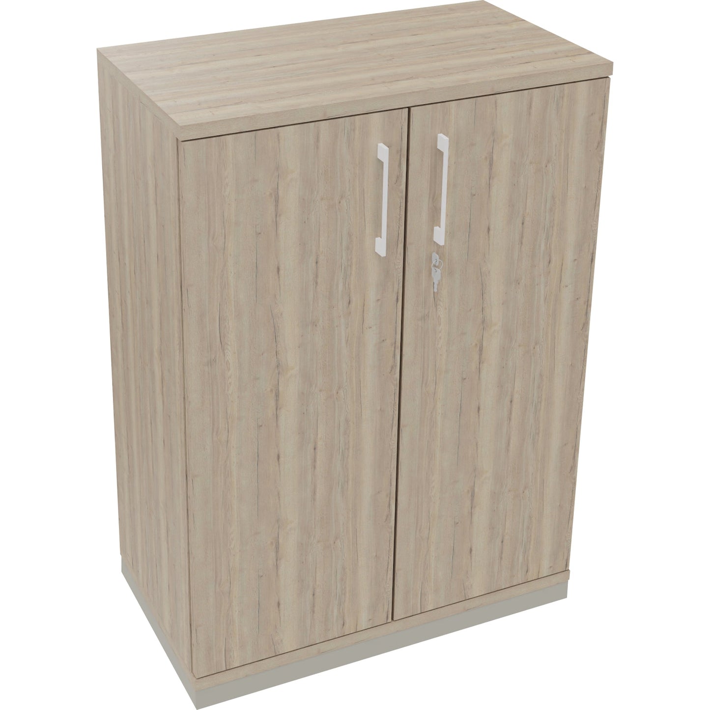 Flügeltürenschrank endless 800 x 1.133 x 442 mm (B x H x T) 2 Fachböden Holz Farbe: eiche natur silberaluminium