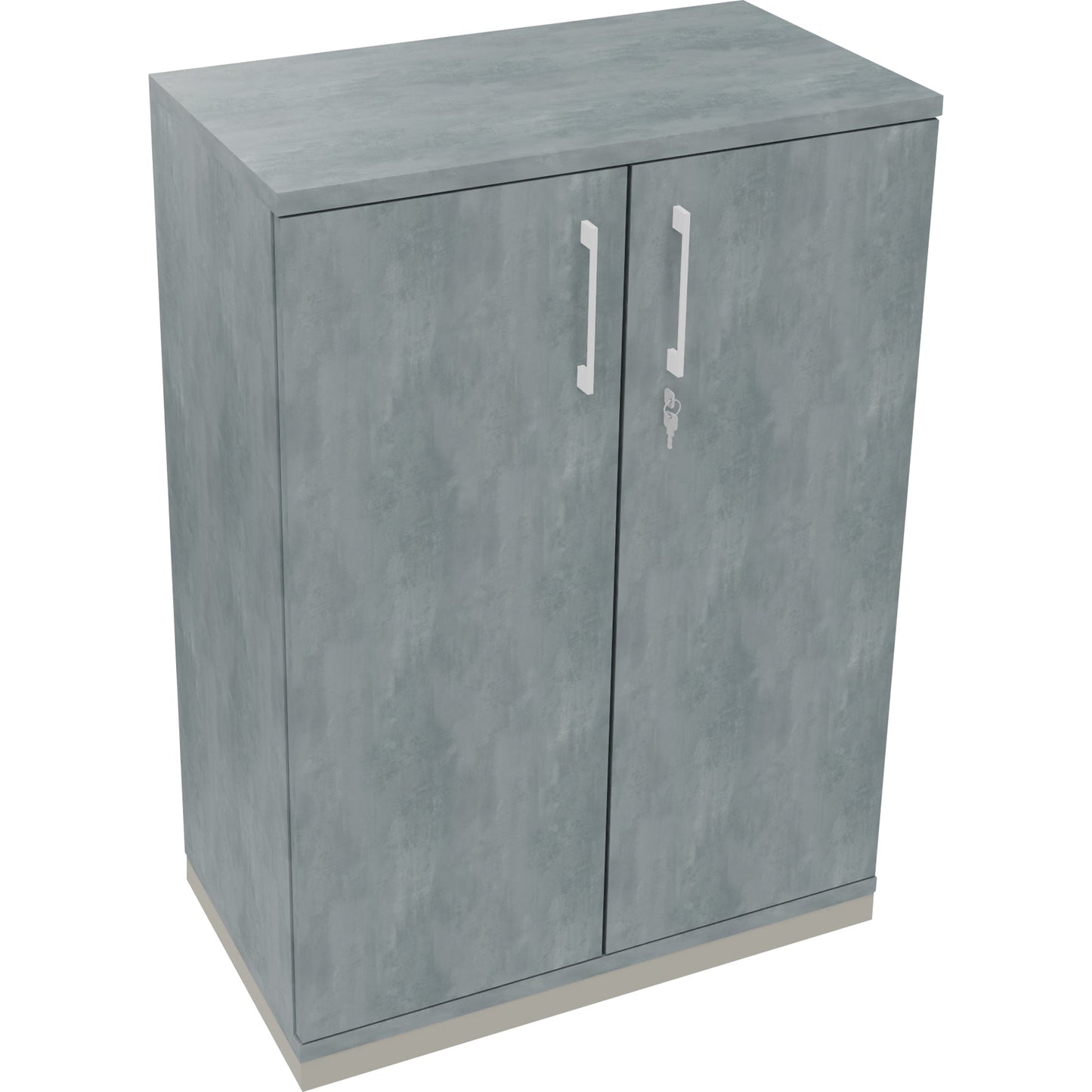 Flügeltürenschrank endless 800 x 1.133 x 442 mm (B x H x T) 2 Fachböden Holz Farbe: beton hell silberaluminium