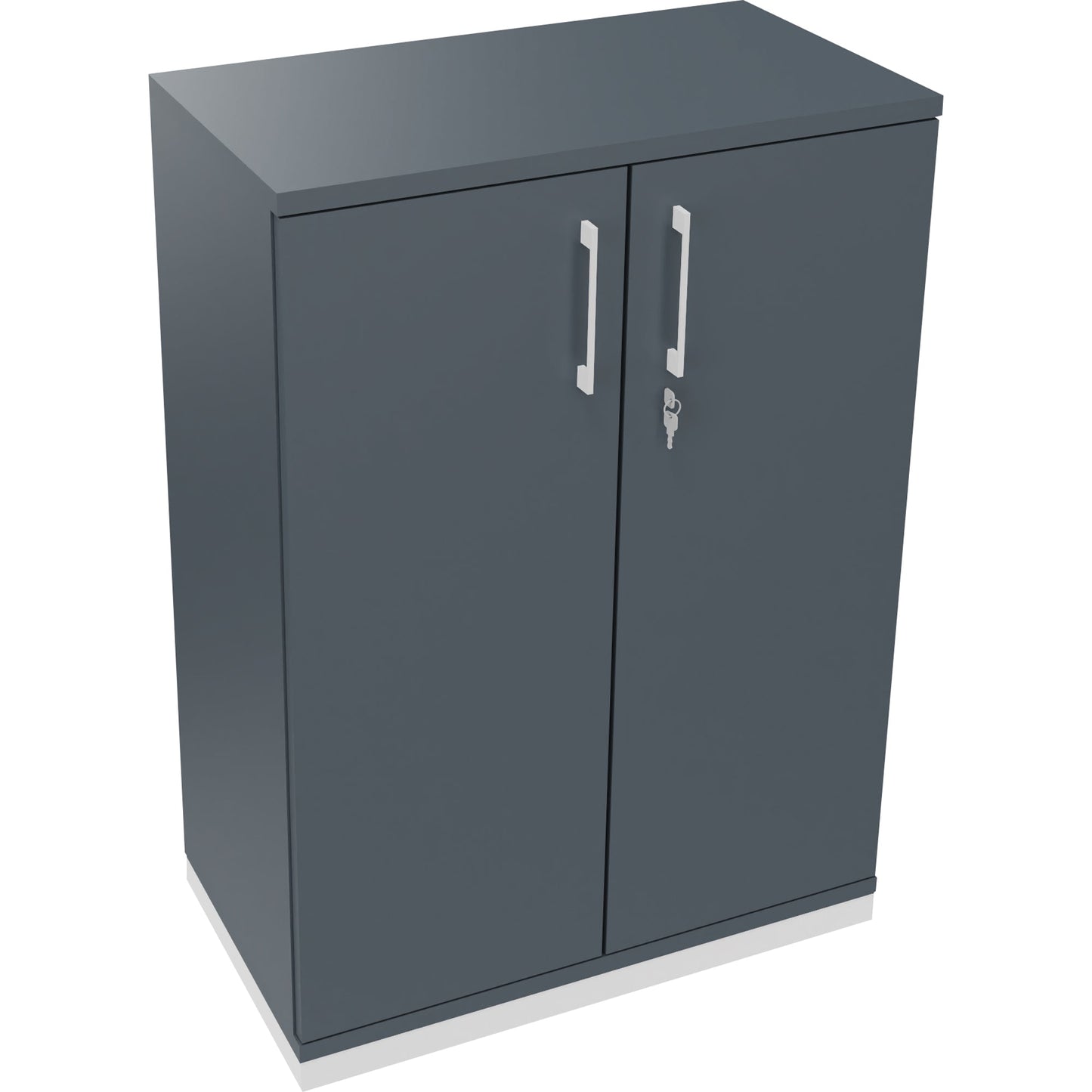 Flügeltürenschrank endless 800 x 1.133 x 442 mm (B x H x T) 2 Fachböden Holz Farbe: lavagrau verkehrsweiß
