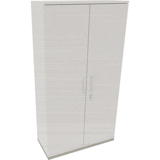 Flügeltürenschrank endless 1.000 x 1.869 x 442 mm (B x H x T) 4 Fachböden Holz Farbe: diamant weiß silberaluminium