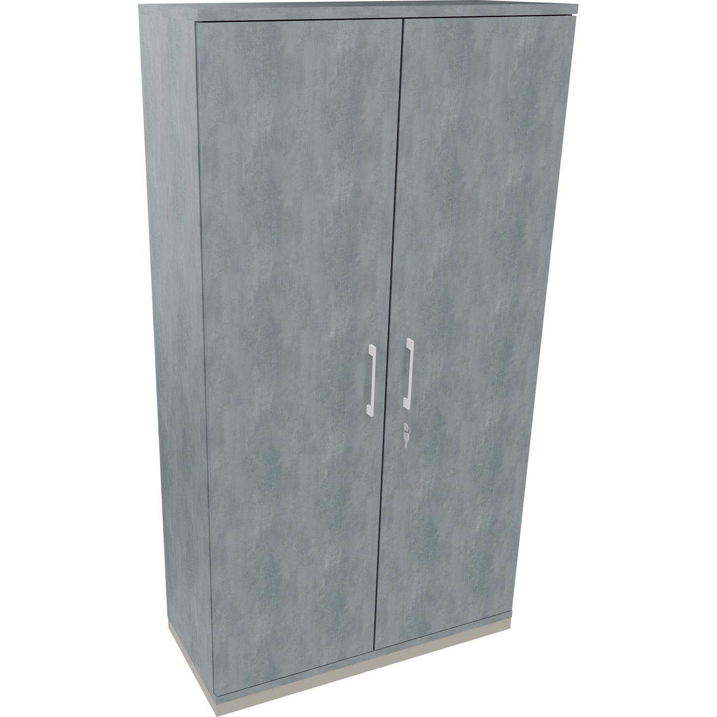 Flügeltürenschrank endless 1.000 x 1.869 x 442 mm (B x H x T) 4 Fachböden Holz Farbe: beton hell silberaluminium