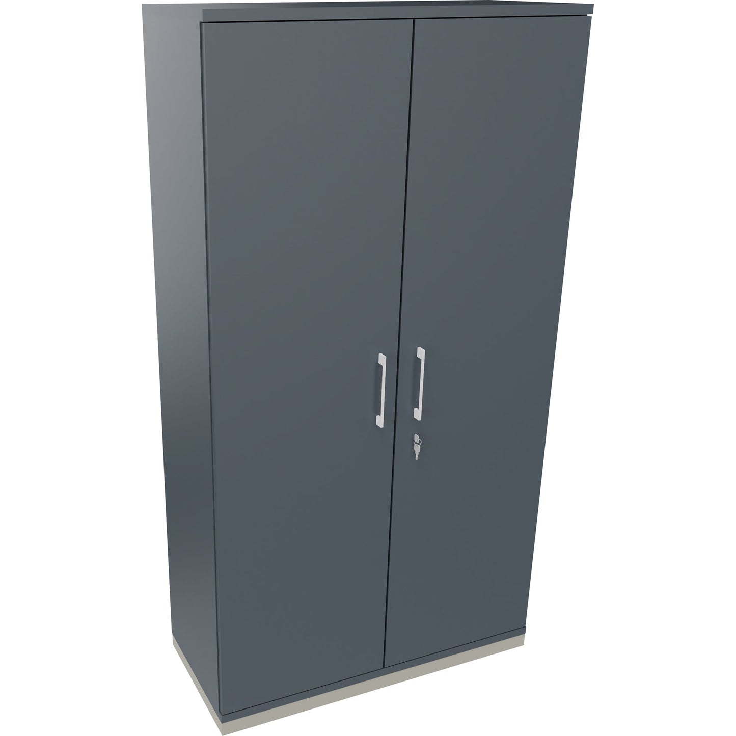 Flügeltürenschrank endless 1.000 x 1.869 x 442 mm (B x H x T) 4 Fachböden Holz Farbe: lavagrau silberaluminium