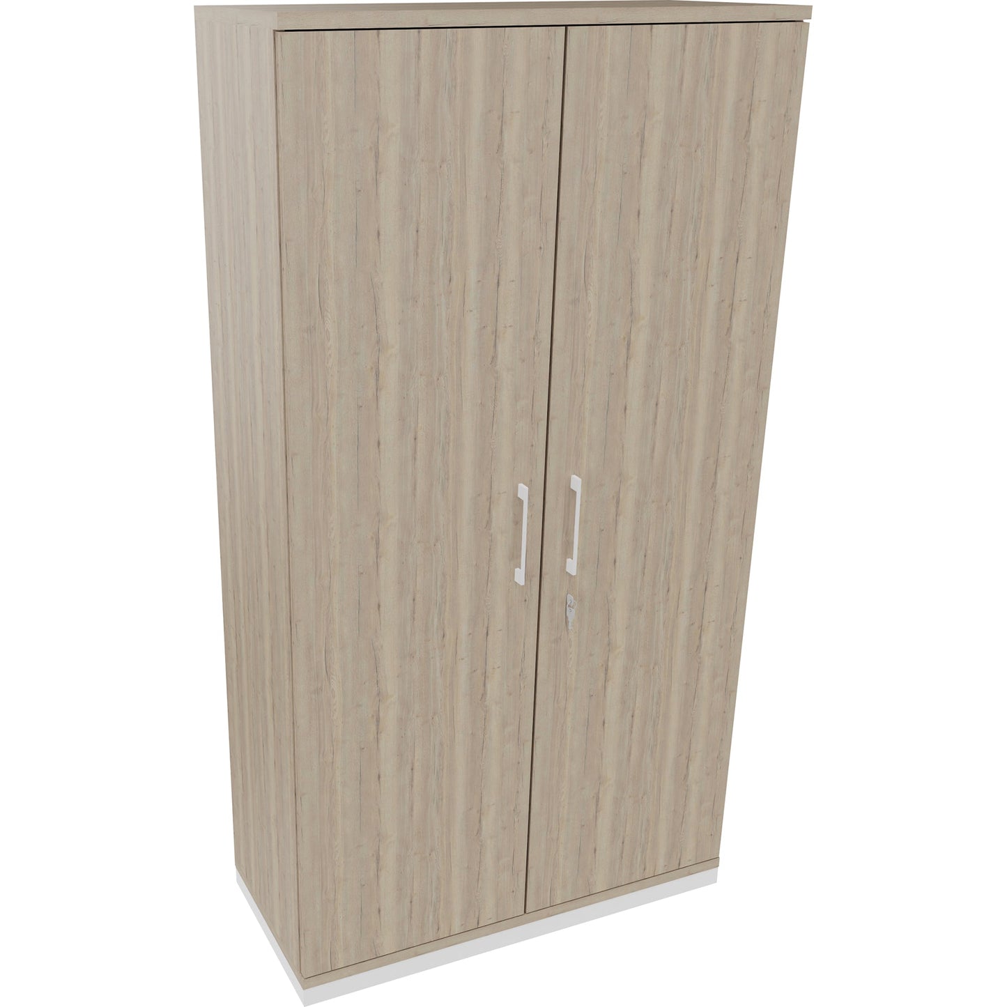 Flügeltürenschrank endless 1.000 x 1.869 x 442 mm (B x H x T) 4 Fachböden Holz Farbe: eiche natur verkehrsweiß