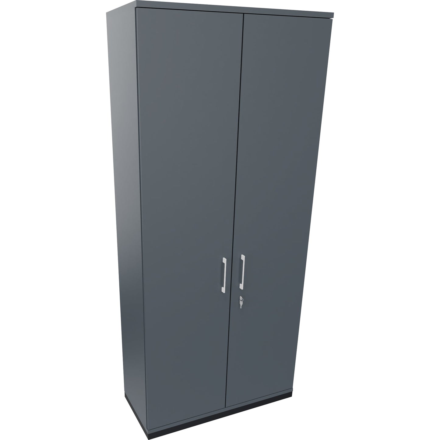 Flügeltürenschrank endless 1.000 x 2.221 x 442 mm (B x H x T) 5 Fachböden Holz Farbe: lavagrau anthrazit metallic