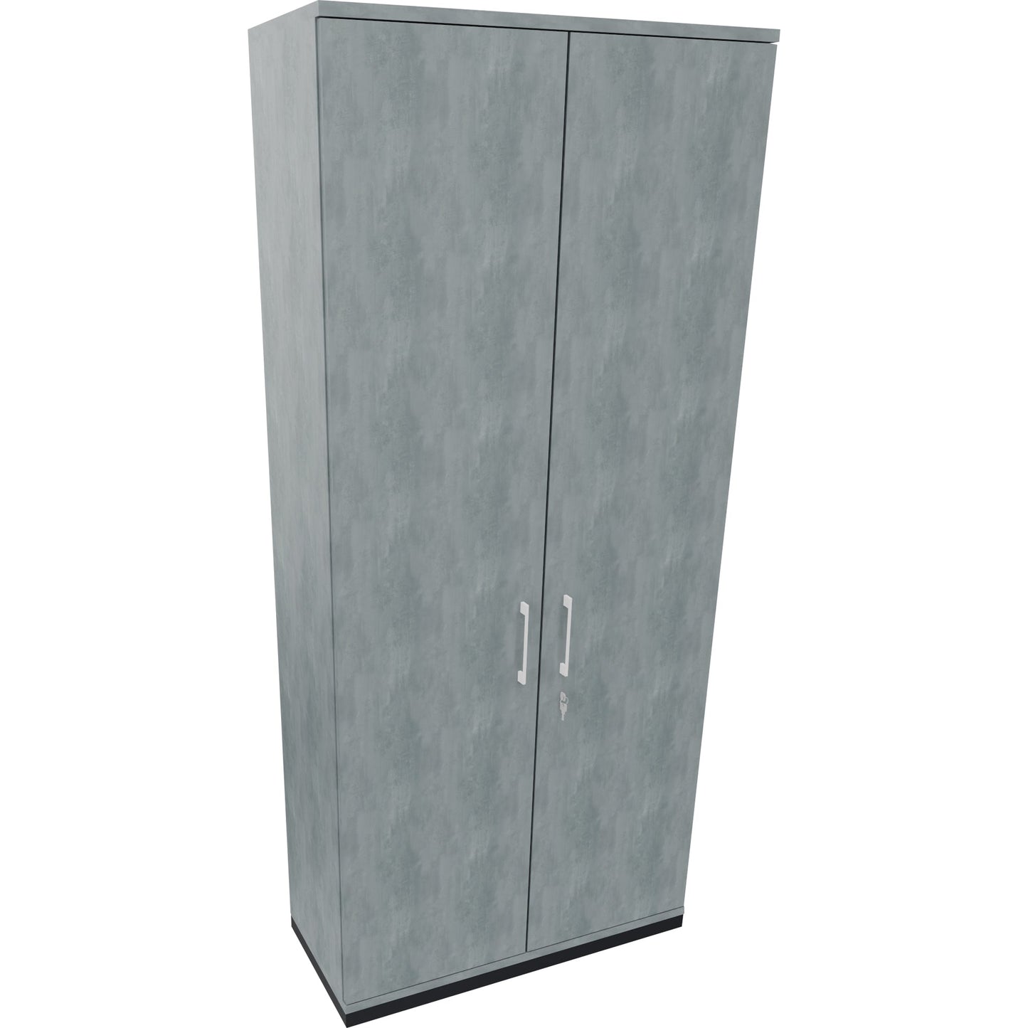 Flügeltürenschrank endless 1.000 x 2.221 x 442 mm (B x H x T) 5 Fachböden Holz Farbe: beton hell anthrazit metallic