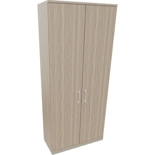 Flügeltürenschrank endless 1.000 x 2.221 x 442 mm (B x H x T) 5 Fachböden Holz Farbe: eiche natur silberaluminium