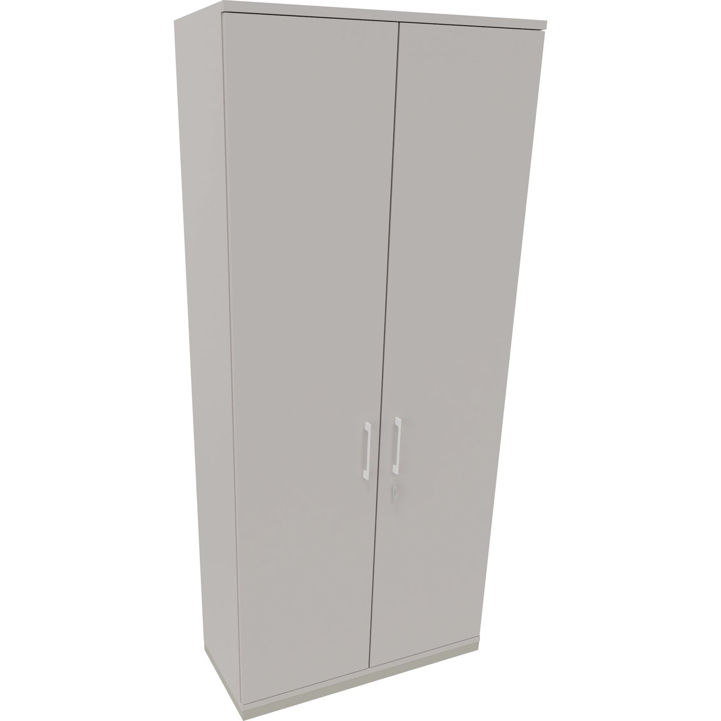 Flügeltürenschrank endless 1.000 x 2.221 x 442 mm (B x H x T) 5 Fachböden Holz Farbe: lichtgrau silberaluminium