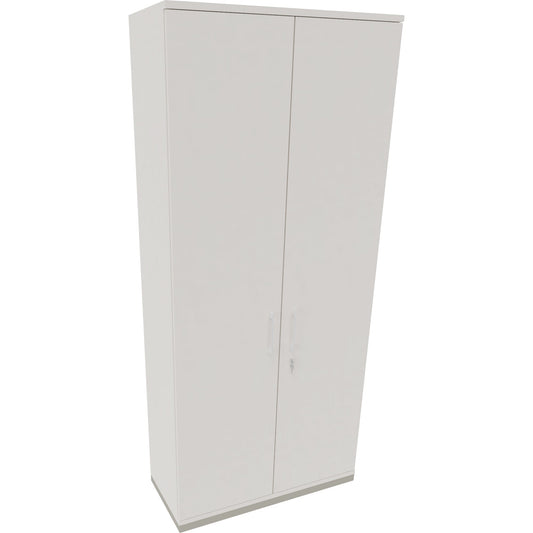 Flügeltürenschrank endless 1.000 x 2.221 x 442 mm (B x H x T) 5 Fachböden Holz Farbe: diamant weiß silberaluminium