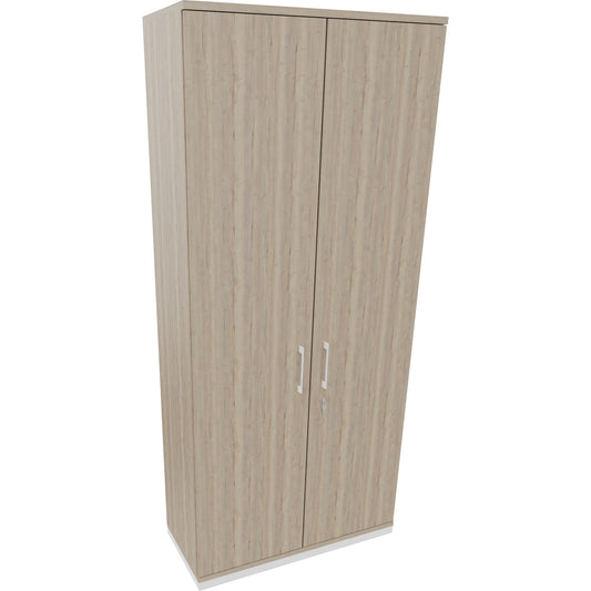 Flügeltürenschrank endless 1.000 x 2.221 x 442 mm (B x H x T) 5 Fachböden Holz Farbe: eiche natur verkehrsweiß