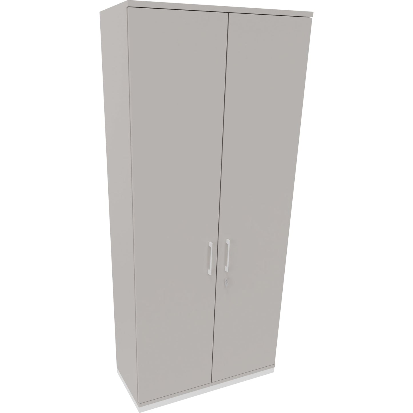 Flügeltürenschrank endless 1.000 x 2.221 x 442 mm (B x H x T) 5 Fachböden Holz Farbe: lichtgrau verkehrsweiß