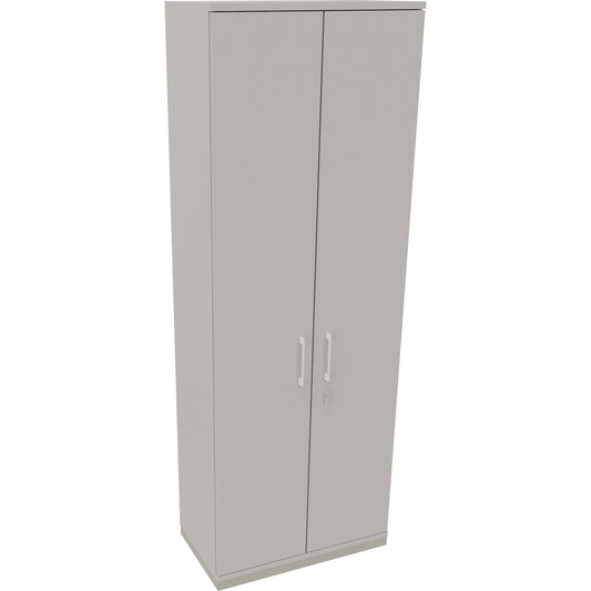 Flügeltürenschrank endless 800 x 2.221 x 442 mm (B x H x T) 5 Fachböden Holz Farbe: lichtgrau silberaluminium