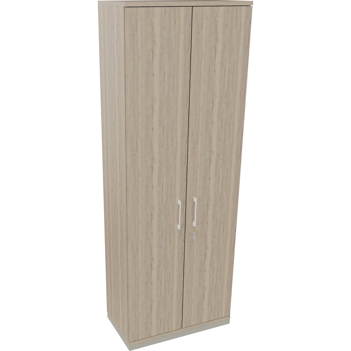 Flügeltürenschrank endless 800 x 2.221 x 442 mm (B x H x T) 5 Fachböden Holz Farbe: eiche natur silberaluminium