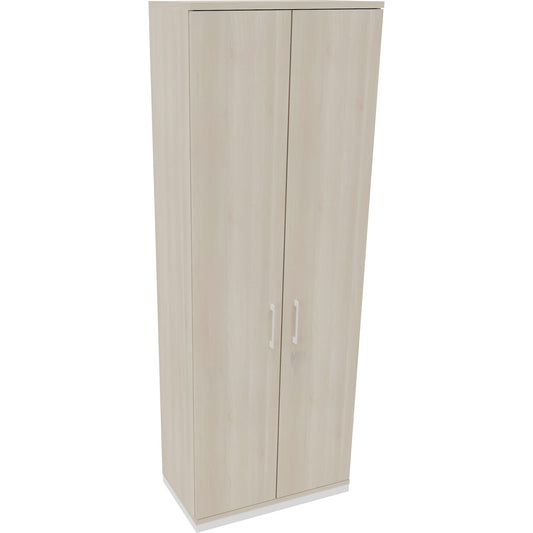Flügeltürenschrank endless 800 x 2.221 x 442 mm (B x H x T) 5 Fachböden Holz Farbe: akazie hell verkehrsweiß