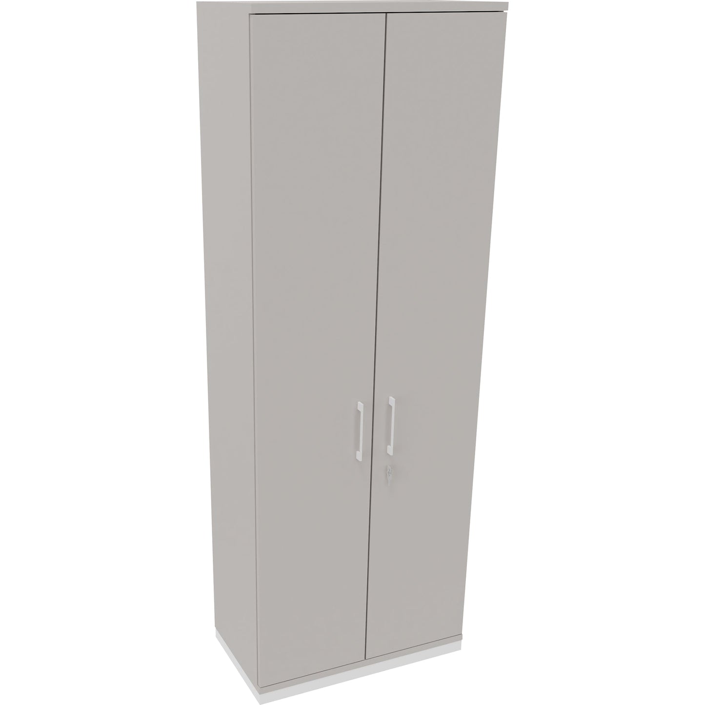 Flügeltürenschrank endless 800 x 2.221 x 442 mm (B x H x T) 5 Fachböden Holz Farbe: lichtgrau verkehrsweiß