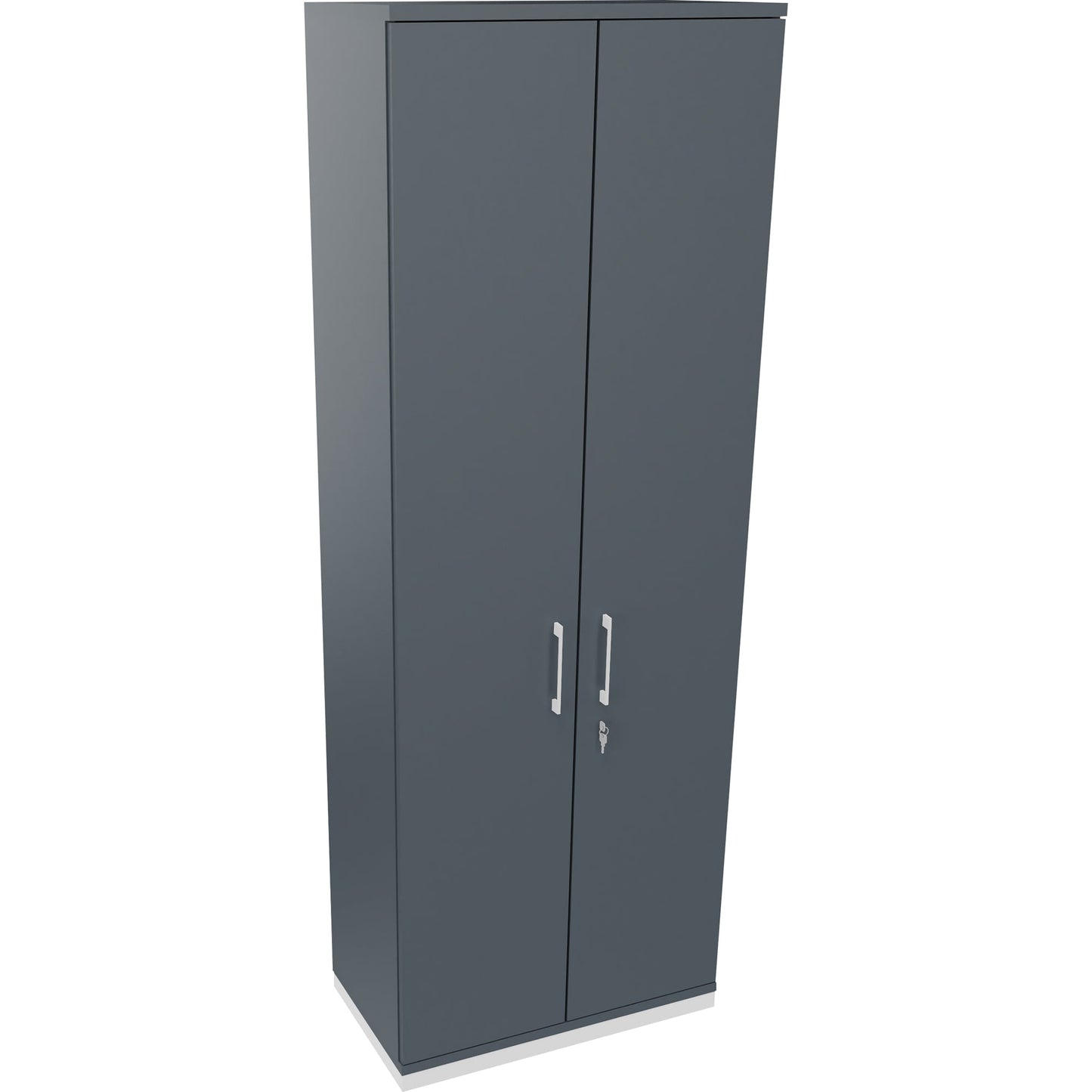 Flügeltürenschrank endless 800 x 2.221 x 442 mm (B x H x T) 5 Fachböden Holz Farbe: lavagrau verkehrsweiß