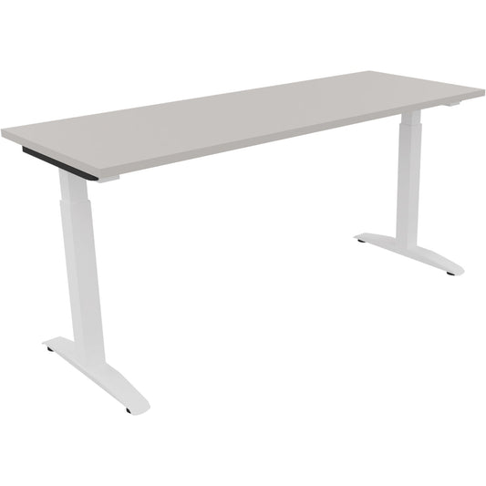 Schreibtisch all in one Maße: 1.600 x 650-850 x 600 mm (B x H x T) Holz lichtgrau