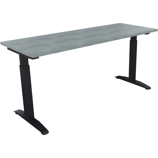 Schreibtisch all in one Maße: 1.600 x 650-850 x 600 mm (B x H x T) Holz beton hell