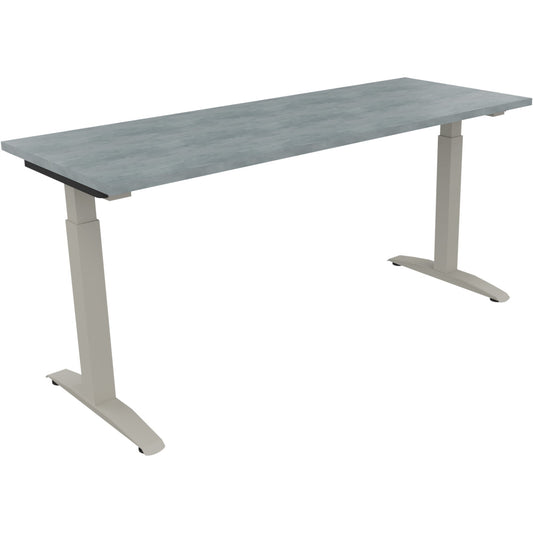 Schreibtisch all in one Maße: 1.600 x 650-850 x 600 mm (B x H x T) Holz beton hell