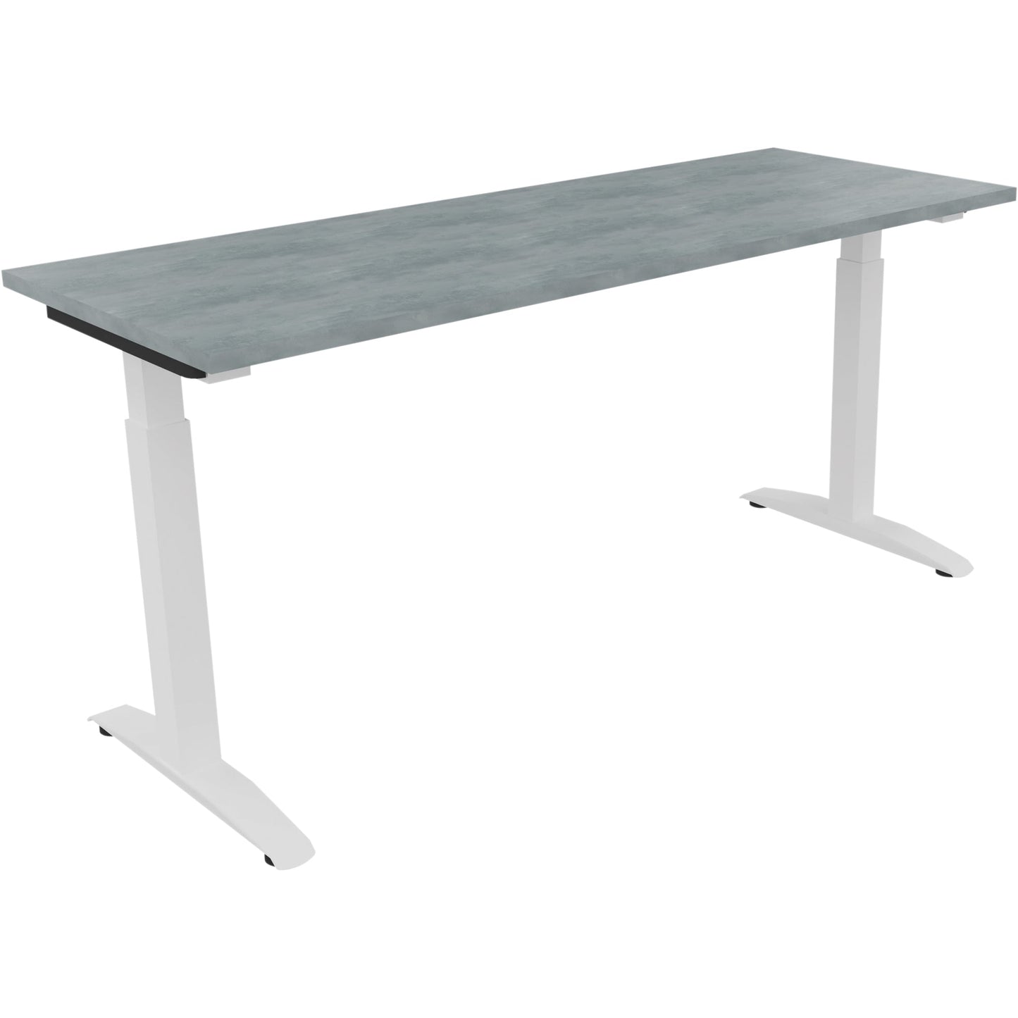 Schreibtisch all in one Maße: 1.600 x 650-850 x 600 mm (B x H x T) Holz beton hell