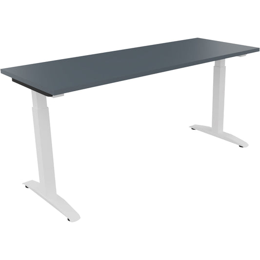 Schreibtisch all in one Maße: 1.600 x 650-850 x 600 mm (B x H x T) Holz lavagrau