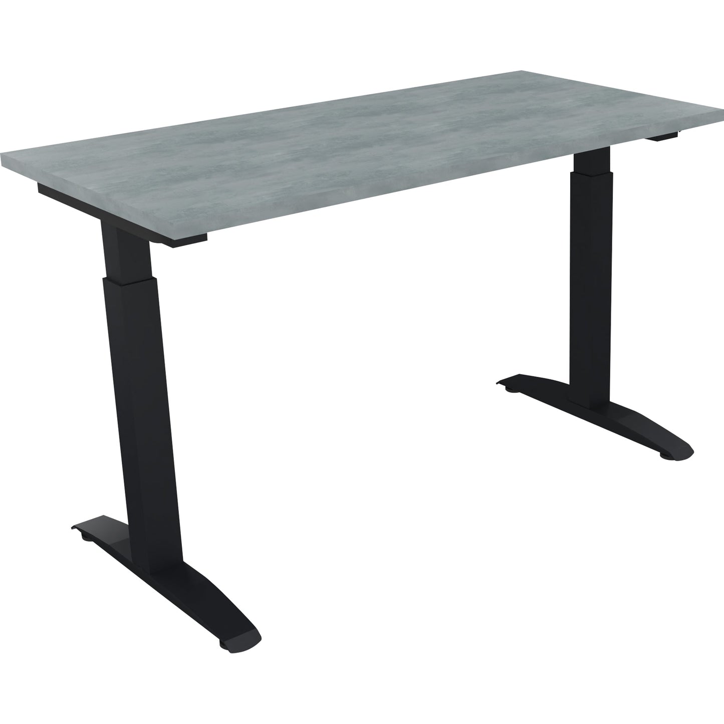 Schreibtisch all in one Maße: 1.200 x 650-850 x 600 mm (B x H x T) Holz beton hell