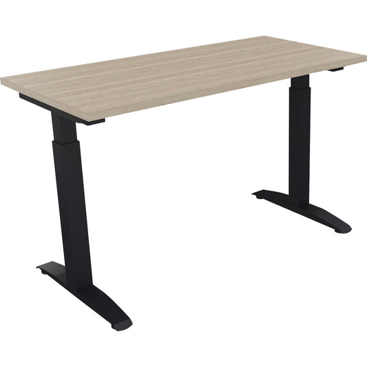 Schreibtisch all in one Maße: 1.200 x 650-850 x 600 mm (B x H x T) Holz eiche Natur