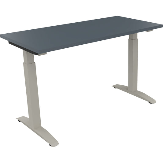 Schreibtisch all in one Maße: 1.200 x 650-850 x 600 mm (B x H x T) Holz lavagrau