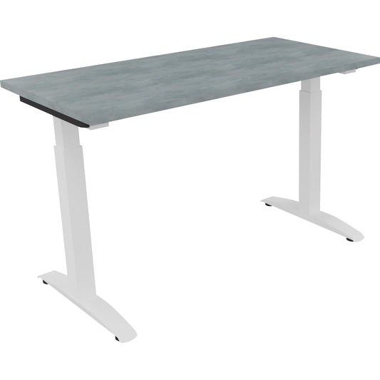 Schreibtisch all in one Maße: 1.200 x 650-850 x 600 mm (B x H x T) Holz beton hell