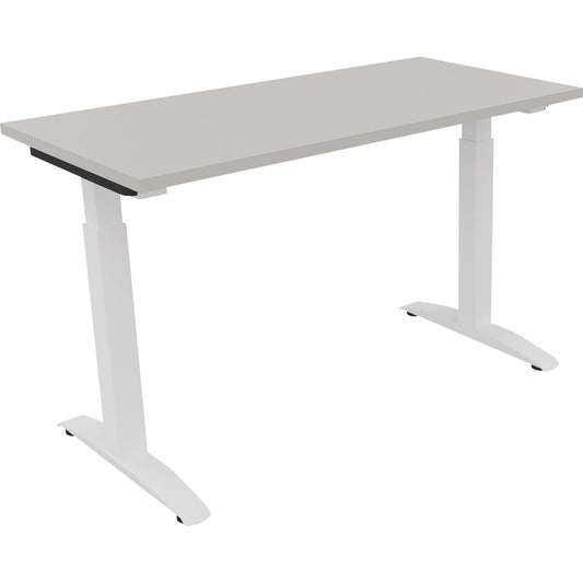 Schreibtisch all in one Maße: 1.200 x 650-850 x 600 mm (B x H x T) Holz lichtgrau