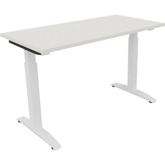Schreibtisch all in one Maße: 1.200 x 650-850 x 600 mm (B x H x T) Holz diamantweiß