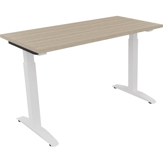 Schreibtisch all in one Maße: 1.200 x 650-850 x 600 mm (B x H x T) Holz eiche Natur