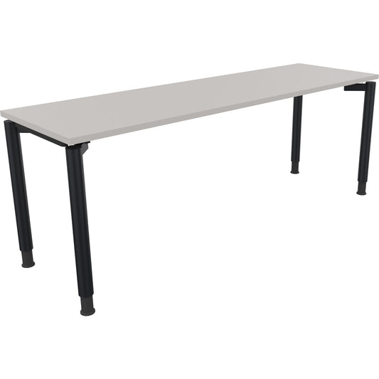 Schreibtisch all in one Maße: 2.000 x 680-820 x 600 mm (B x H x T) Holz lichtgrau
